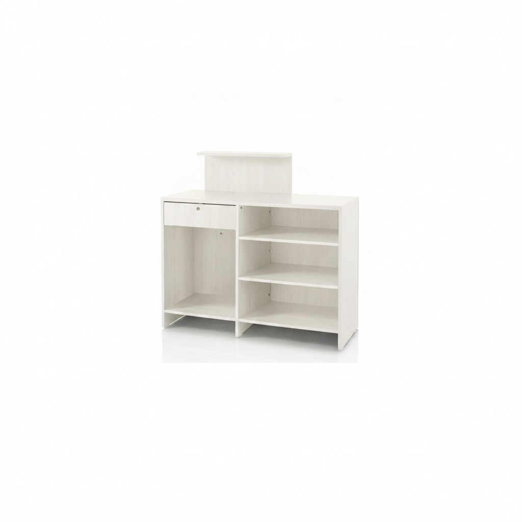 RECEPČNÍ PULT LARIX BÍLÝ S KONSOLÍ WHITE ART. 375.210
