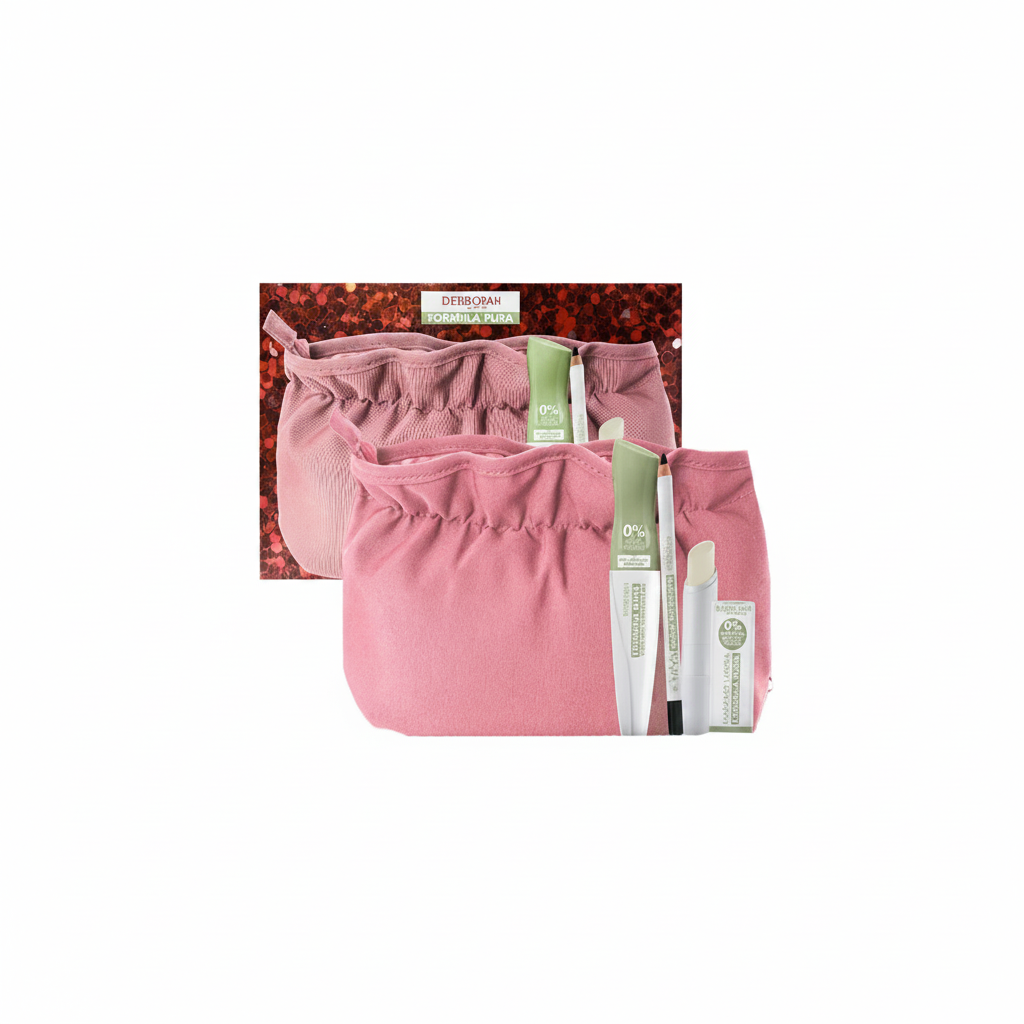 DEBORAH GAVE SÆT FORMULA PURA MASCARA + MATITA KAJAL + LÆBE BALSAM + POCHETTE