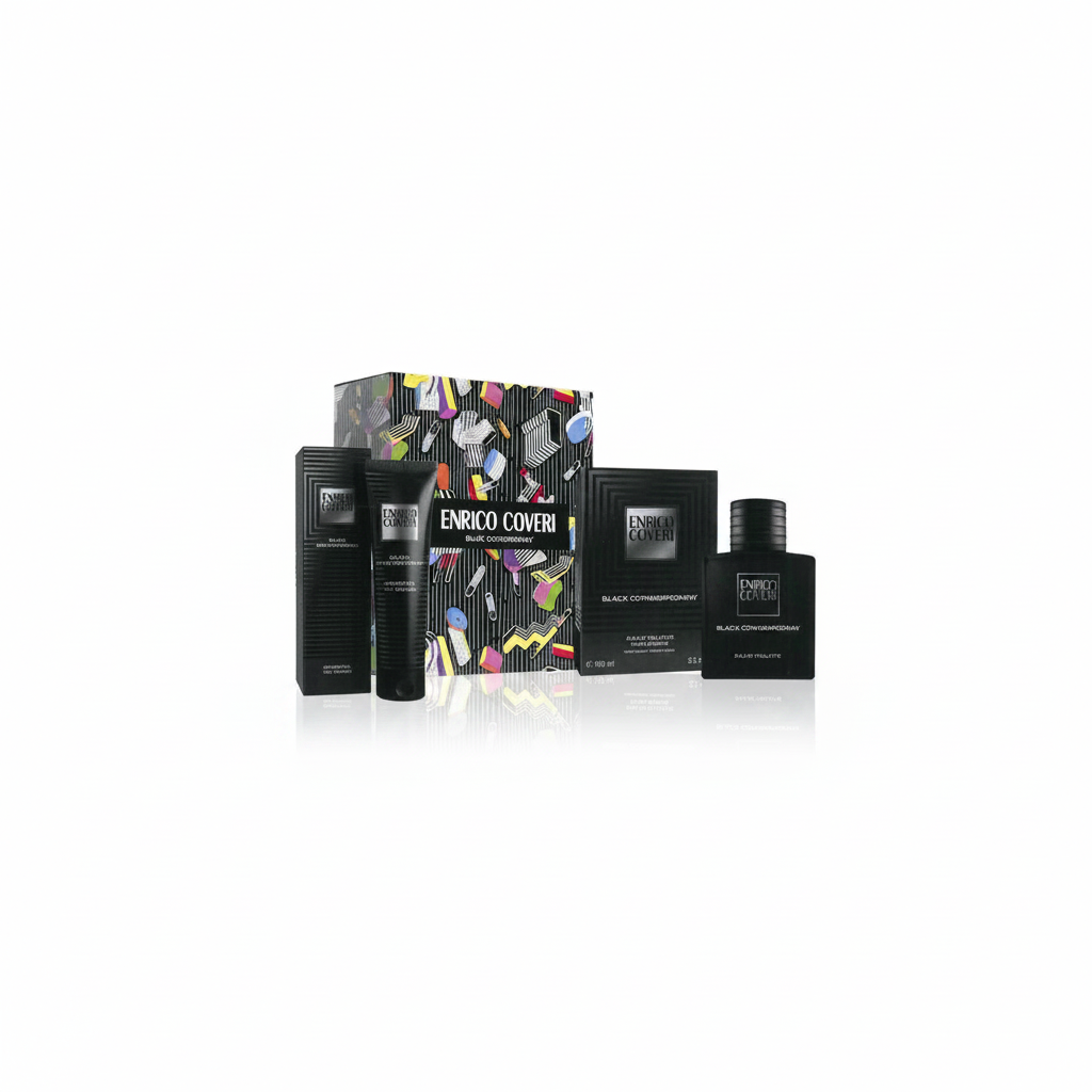 ENRICO COVERI BLACK CONTEMPORARY SET DUSCHGEL 300ML + DEOSPRAY 150ML