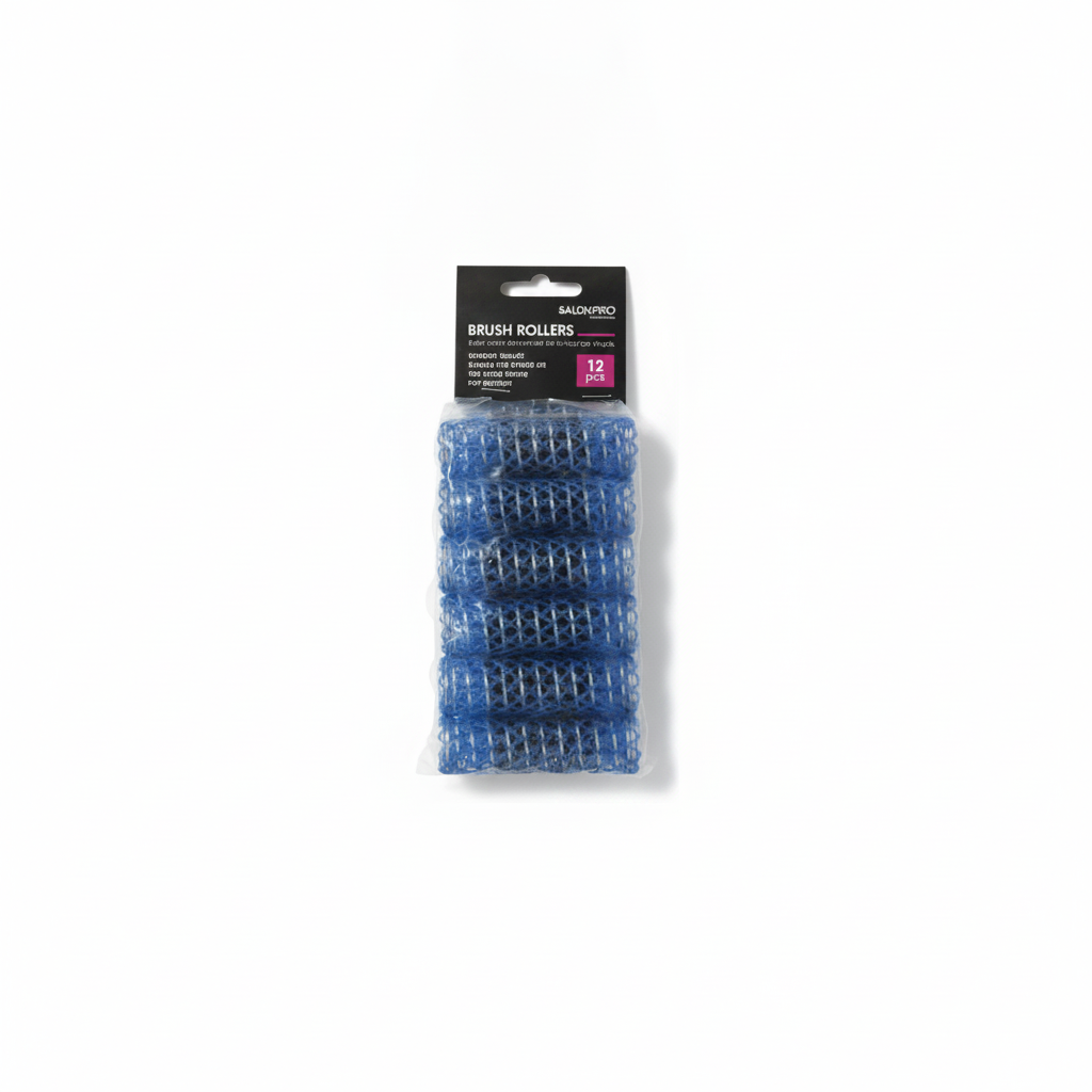 XANITALIA SALON PRO RAK BIGUDIE MED BORSTE BLÅ 20MM 12ST